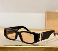 Shiny Black Yellow Lens Rectangle Sunglasses Sunglass Women Men Sun Glasses Shades outdoor UV400 Eyewear with Box