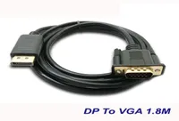 18M DisplayPort to VGA Converter Cables Adapter DP Male to VGA Male Cable Adapter 1080p Display Port Connector for Macbook HDTV P9223178