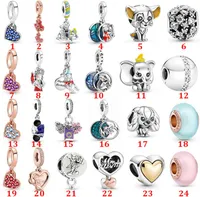 Exquisite 925 Sterling Silver Fit Pandora Bracelet Charms New Mother039s Day Glass Beads Hanging Beads Love Heart Blue Crysta C4278300