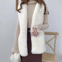 Womens Monclair Fur Faux Fur Vests autumn and winter fashion Vneck sleeveless women casual loose furry slim thickenings warm vest