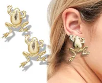 Stud Tribal Fairytale Big Detailled Frog Animal Toad Art Deco Ear Studs Gold Earrings Plug sieraden Fancy Dress Costume Gothic14475579