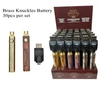 BK Brass Knuckles Pr￩ -aquecimento VV Bateria de 900mAh Tens￣o inferior Tens￣o USB Ajuste CARRA VAPE PENH