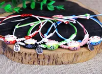 Kimter Handmade Colorful Rope Lucky Cat Bracelet For Women Girls Fashion Adjustable Cute Charm Pendant Bangles B42A3305215