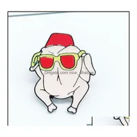 Pimler broşlar pinler broşlar mücevher karikatür moda sevimli köpek emaye kırmızı güneş gözlüğü broş düğmesi rozeti çocuk sırt çantası aksesuarları dhc5i