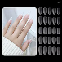 False Nails 270Pcs Natural White Transparent Square End Fake Full Half French Nail Tips Art For Wedding Party Dating
