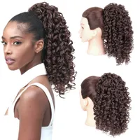 Synthetic s AZQUEEN Synthetic Hair Drawstring Puff tail Kinky Curly Clipin For Black White Women 221205