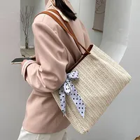 Waist Bags Women's Summer Handbag Packs Bowknot Vintage Large Capacity Shopper 2022 Single-shoulder Underarm Straw Beach Bag