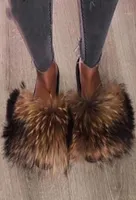 Slippers Test Real Fur Slides Summer Beach Fluffy 100 Raccoon Flops Sandals Shoes Whole14355325