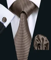 Selling Brand New Classic Check Grid Tie Dark Gray Jacquard Woven Silk Men039s Tie Necktie Fashion Tie D08335886818