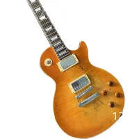 Lvybest Chinese Electric Guitar Honey sunburst color Flame ampel top Hand Made Haevy Relic