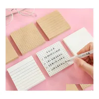 Notes Blank Selfadhesive Sticky Note 80 Sheets Pack Self Stick Notes Tal Line Checkered Memo Bookmarks Notepads Writing Pads 98 E3 D Dhj0E