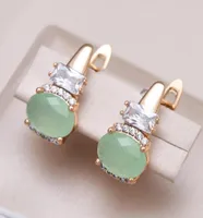 Dangle Chandelier Kinel Emerald Oval Cut Zircon With 585 Rose Gold Drop Earrings All Matching Daily Luxury Women Jewelry 2022 De3758110