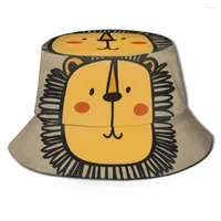 Berets CINESSD Bucket Hat Unisex Bob Caps Hip Hop Gorros Cute Baby Lion And Stars Summer Panama Cap Beach Sun Fishing