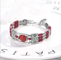 Braccialetto wojiaer tribale bohémien bracciale turchese gemma gemma pietra rotonda perle gypsy braccialetti cuff da donna uomo gioielli z607 d dhzfb