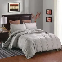 Bedding Sets Set El White Luxury Satin Strip Bedlines Queen Size Comforter Duvet Cover Pillowcase Solid Colors Available