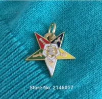 10pcs Masonería esmalte Metal Craft Oro Color Order of the Eastern Star Lapel Pin Jewel Charms de colgante masónico personalizado1405774