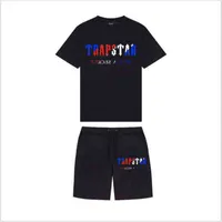 TRAPSTAR Tshirt and Shorts Men Sets Tracksuit Summer Basketball Jogging Sportswear Harajuku Short Sleeve Tops T Shirt Suit yh