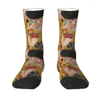 Men&#039;s Socks Cute Printing The Kiss By Gustav Klimt For Men Women Stretchy Summer Autumn Winter Painting Art Crew