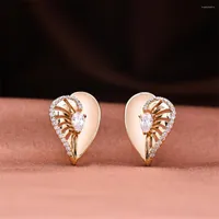 Stud -oorbellen Dckazz Design Asymmetric Classic Beautiful Inlay Natural Zirkon Hollow Earring For Woman Valentijnsdag aanwezig