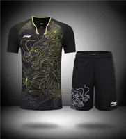 Lining 2017 men039s badminton sport T shirt match suit Lining badminton shirt shorts table tennis shirt polyester fiber4389217