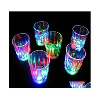 Wine Glasses Wine Glasses Drinkware Kitchen Dining Bar Home Garden Led Flashing Glowing Cup Water Liquid Activated Lightup Beer Glas Ot5Gy