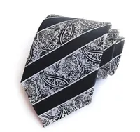 Men039s галстук черный галстук Paisley Business Striped Цветочные галстуки Ascot для мужской полосы
