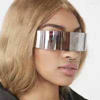 Óculos de sol Moda de uma peça Cabelo personalizado para homens homens retângulo Party Stage Cosplay Glasses Alien Show disponível