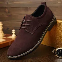 Dress Shoes 2022 Male Suede Leather Classic Brogue Formal Men Wedding Office Business