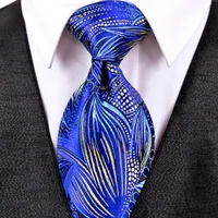 Handgefertigtes J22 Blumenmuster Royal Blue Yellow Herren Krawatten Krawatten 100 Seiden Jacquard Woven Fashion Whole6973101