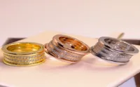 S925 Silver Búlgaria parafuso Linha de diamante completa anel de aço inoxidável 18k rosa rosa mola anéis femininos Classic Lovers Casal Desig1783797