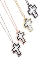 Mixed 10pcslot Cross Floating Charm Plain Locket Magnetic Living Glass Memory Necklace Jewelry Women Christmas Gifts Pendant Neck3081927