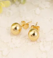 Sky Talent Bao Bütün 10mm Top Küpe Sarı Altın GF Top Şekli Klasik Tasarım Küpe Kadın Mücevherleri 2369692