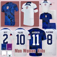 22 23 Pulisic Dest McKennie Soccer Jerseys Thailand 2022 Aaronson Musah usas Morgan Rapinoe Weah America Football Shirt Stany Zjednoczone Lavelle Uswnt Men Sets Sets Kit