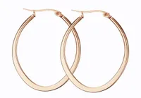 로즈 골드 컬러 패션 간단한 Lady039S Circle Earrings Stainless Steel Stud Earrings 여자를위한 보석 선물 J0517370618