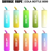 Original Savage Cola Bottle E Cigaretter Disposables Vapes Disposable Puff 8000 Puffs Pods Desechables 650mAh Rechargeable Batterier Patroner 20 ml VAPE PENNS