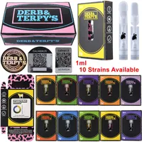USA Stock Derb and Terpys Atomizers Vape Cartridges Packaging 1ml 1 Gram Empty Full Ceramic Carts Thick Oil Vaporizer E Cigarettes 510 Thread Lead Free Pink Box