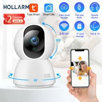 IP Cameras Hollarm 1080P WIFI IP Camera Tuya Surveillance Camera Automatic Tracking Smart Home Security Indoor WiFi Wireless Baby Monitor T221205