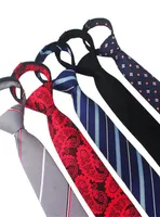 cashew zip ties for men lazy necktie floral 8cm striped ready knot zipper tie neck tie business leisure 2pcslot6534833