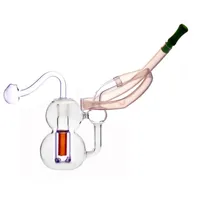 High Quality Recycler Dab Rig Oil Burner Bong Hookah Water Pipes with Thick Pyrex Clear Heady 10mm Glass Oil Burner Pipe and Hose Factory Price