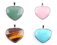 WOJIAER Love Heart Design Pendant Natural Jewelry Milky Way Blue Sand GemStone Female Valentine039s Day Gift BN3188821307