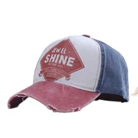 볼 캡 ins 스프링 및 여름 신제품 세척면 인쇄 된 광택 레트로 자수 야구 모자 선 모자 1206