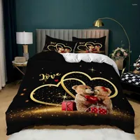 Zestawy pościeli walentynkowe różowe lovetoy Bear Set Słode kołdry kołdra kołdry i poduszki 200x200 cm dla dzieci miłośnika dziecięcego łóżko
