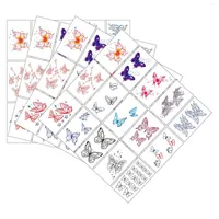 Gift Wrap 60Pcs Temporary Tattoos Butterfly Stickers Scrapbook Label Embellishment Decoration For Dress Up Rave Body Art Neck Shoulder