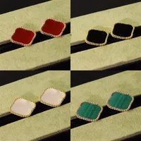 Designer stud oorbellen vrouwen houden van vier-blad klaver mode luxe bruiloft oorbellen sieraden1683