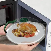 Dinnerware Sets Microwave Splatter Cover For 10.2inch Plate Guard Lid With Handle Adjustable
