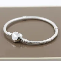 Top Quality 100% 925 Sterling Silver Bracelets For Women DIY Jewelry Fit Pandora Charms Beads Snake Chain Bracelet Lady Gift With 248o