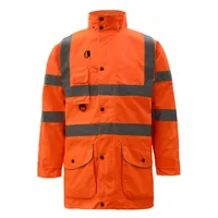 Gilet pour hommes 7 en veste de sécurité hivernale épaissie avec rayures réfléchissantes salut vis imperméable des vêtements de travail à l'épreuve froide orange 221207