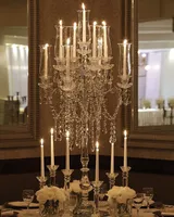 125cm Height Glass Candle Holders Hurricane 9 arms crystal wedding centrepiece candelabra