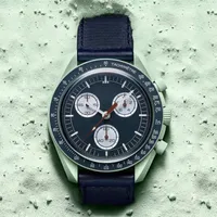 Bioceramic Planet Moon Mens orologi Full Function Quarz Chronograph Watch 42mm Nylon Luxury Designer Watch di alta qualit￠ in edizione limitata Maestro orologi da polso