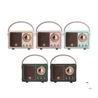 Party Favor Party Supplies retro bluetoo -compatibele luidspreker vintage radiospeler met klassieke stijl BT 5.0 draadloze verbinding TF -kaart DHB5A